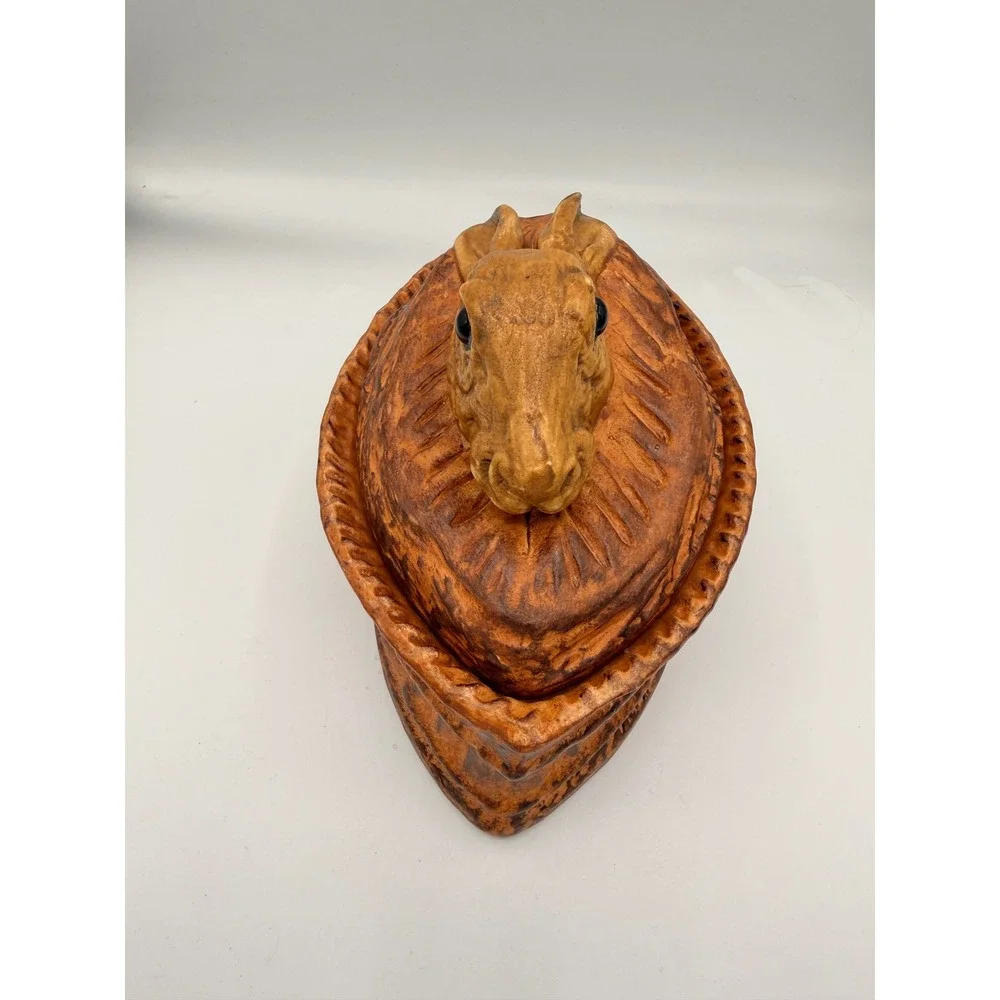 Antique Pillivuyt French Porcelain Trompe L'oeil Hare Rabbit Game Pie Tureen